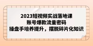 短视频实战落地课，账号爆款流量密码 操盘手培养提升，摆脱碎片化知识-项目拓荒者