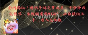 抖音元梦之星游戏发行人，全新玩法，操作简单，收益好-项目拓荒者